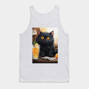 Funny Shocked Black Cat Tank Top